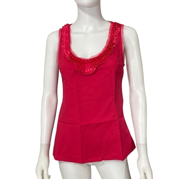 EXPRESS Pink Sleeveless Ruffle Blouse Size S - Picture 2 of 7